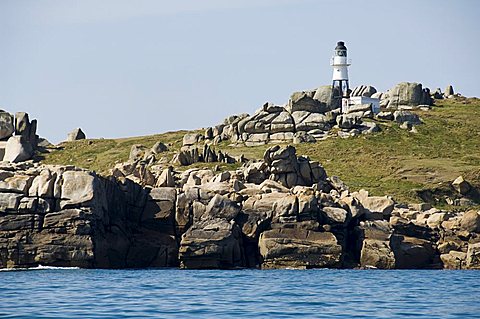 Lighthouse, St Mary's, Isles of Scilly, off Cornwall, United Kingdom, Europe