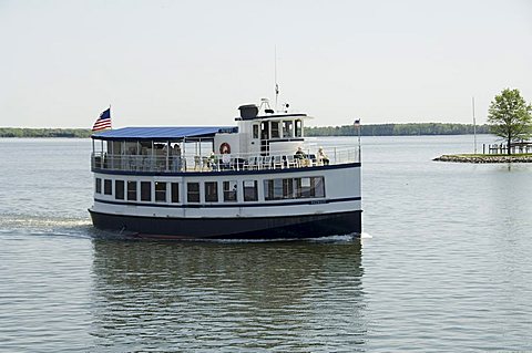 Old ferry boat, Chesapeake Bay Maritime Museum, St. Michaels, Talbot County, Miles River, Chesapeake Bay area, Maryland, United States of America, North America