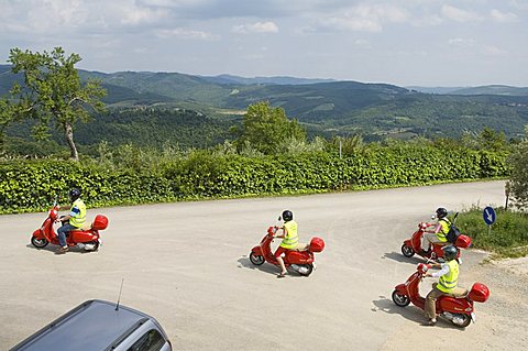 Scooter holidays at Volpaia, a hill village near Radda, Chianti, Tuscany, Italy, Europe