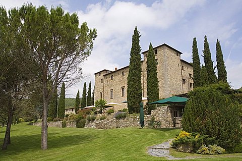 Castello di Spaltenna, now a hotel, Gaiole in Chianti, Chianti, Tuscany, Italy, Europe