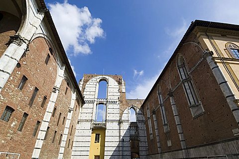 The unfinished nave wall of the Duomo (Cathedral) which was abandoned after the plague, Siena, Tuscany, Italy, Europe