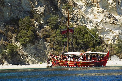 Tourist trip boat, Lefkada (Lefkas), Ionian Islands, Greek Islands, Greece, Europe