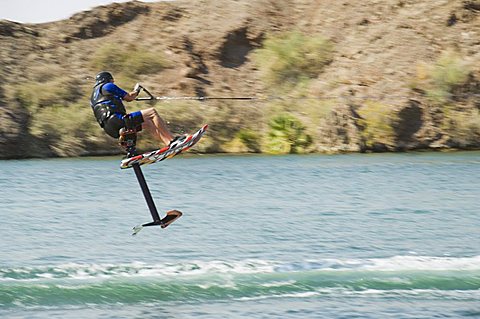 Colorado River dividing California and Arizona, near Parker, Arizona, United States of America, North America