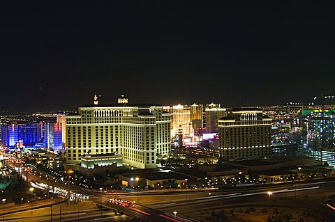 View of Las Vegas Strip from Voodo Bar in the Rio Hotel, Las Vegas, Nevada, United States of America, North America