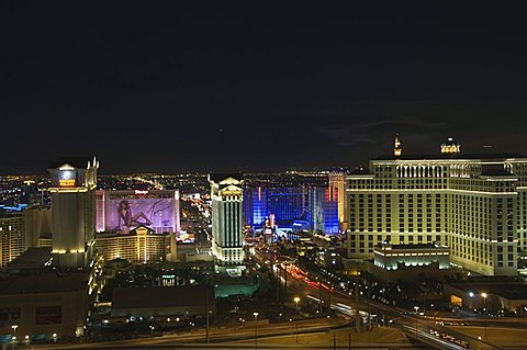 View of Las Vegas Strip from Voodo Bar in the Rio Hotel, Las Vegas, Nevada, United States of America, North America