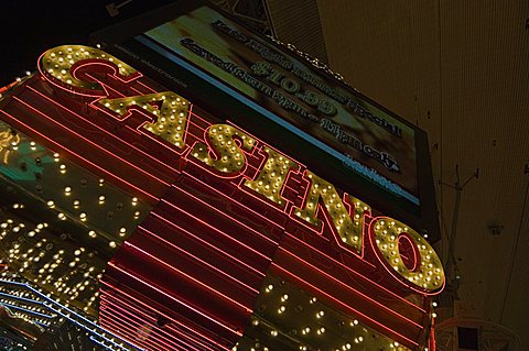 Fremont Street, the older part of Las Vegas, Nevada, United States of America, North America