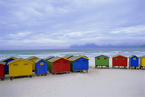 Beach huts, Muizenberg, near Cape Town, Cape Peninsula, South Africa