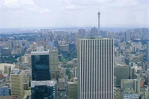 Aerial view of Johannesburg city centre