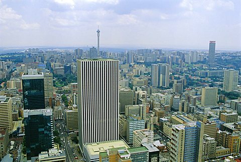 Aerial view of Johannesburg city centre