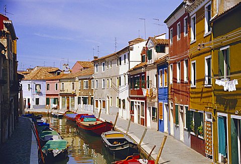 Canal in Burano, Venice, Italy