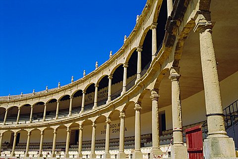 The Bull Ring, Plaza de Toros built in 1784, the oldest in Spain, Ronda, Andalucia, Spain