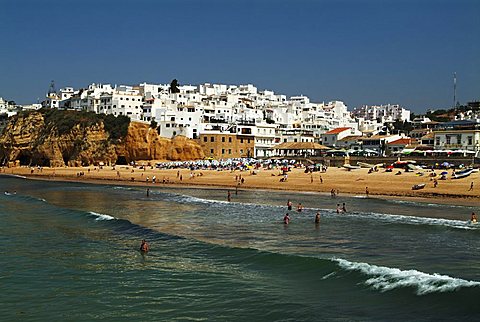 The beach at Albufeira, Algarve, Portugal, Europe