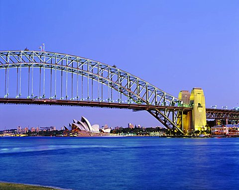 Sydney Harbour Bridge and Opera House, Sydney, New South Wales, Australia