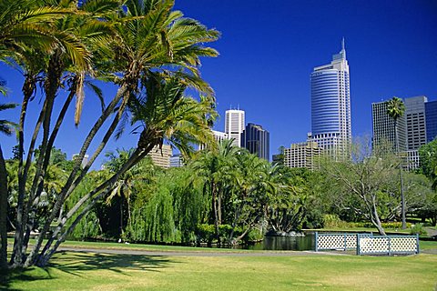 Royal Botanic Gardens and city skyline, Sydney, New South Wales, Australia, Pacific