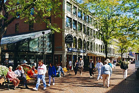 Pedestrian precinct near Faneuil Hall, Boston, Massachusetts, USA