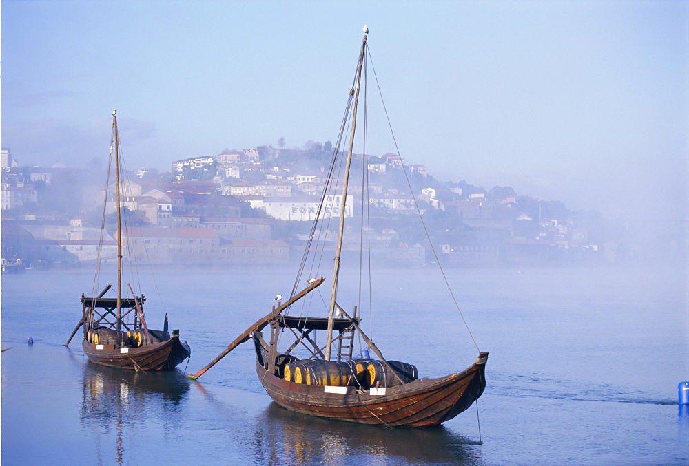 Port barge on the Douro River, Porto (Oporto), Portugal, Europe