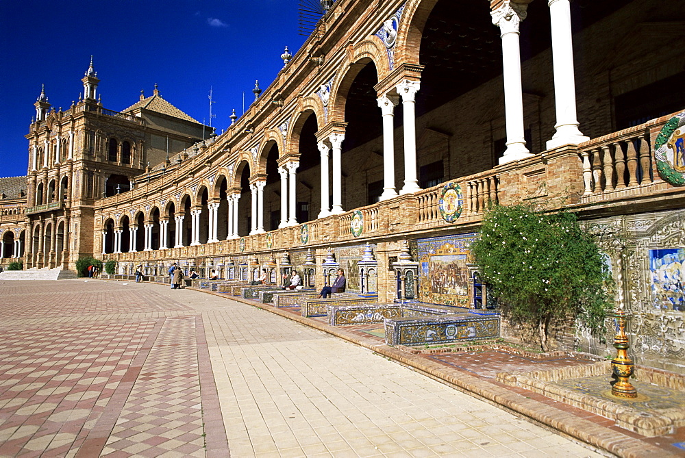 Plaza de Espana, Seville, Andalucia, Spain, Europe