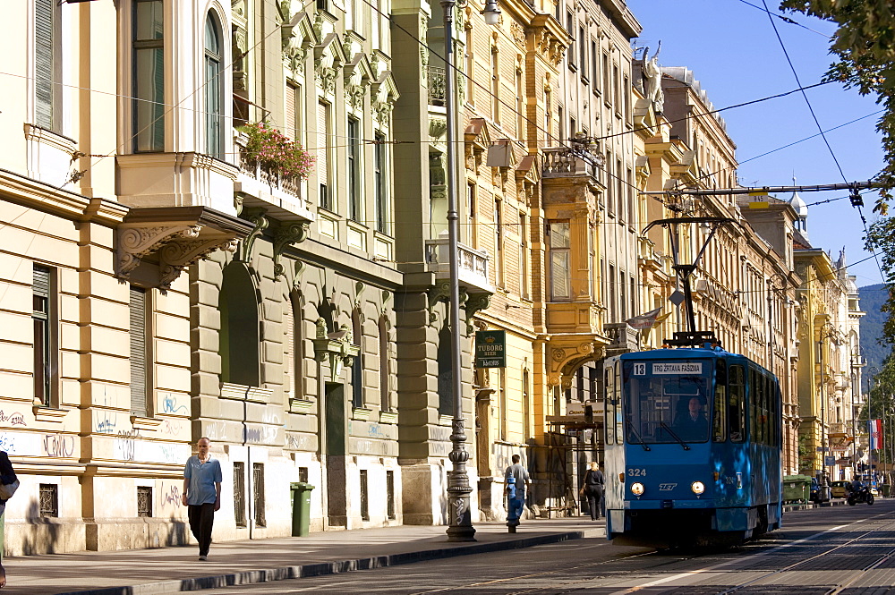 Tram, Praska Street, Zagreb, Croatia, Europe