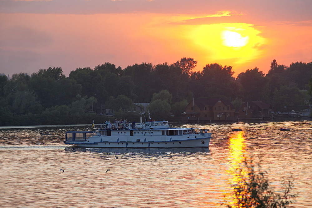 Cruise Boat, River Dnipro, Kiev, Ukraine, Europe