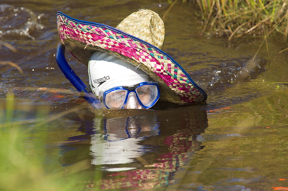 World Bogsnorkelling Championships, conceived in 1985 by Gordon Green, take place at Waen Rhydd Bog in the Cambrian Mountains, Powys, Wales, United Kingdom, Europe