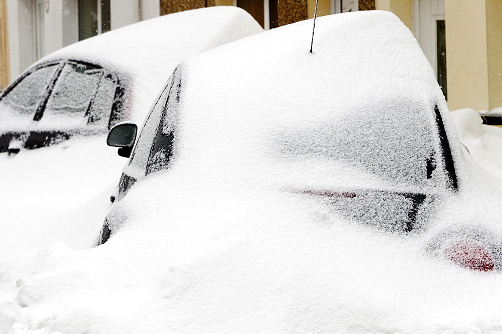 A blizzard hits the town of Brynmawr in Blaenau Gwent, Wales, United Kingdom, Europe