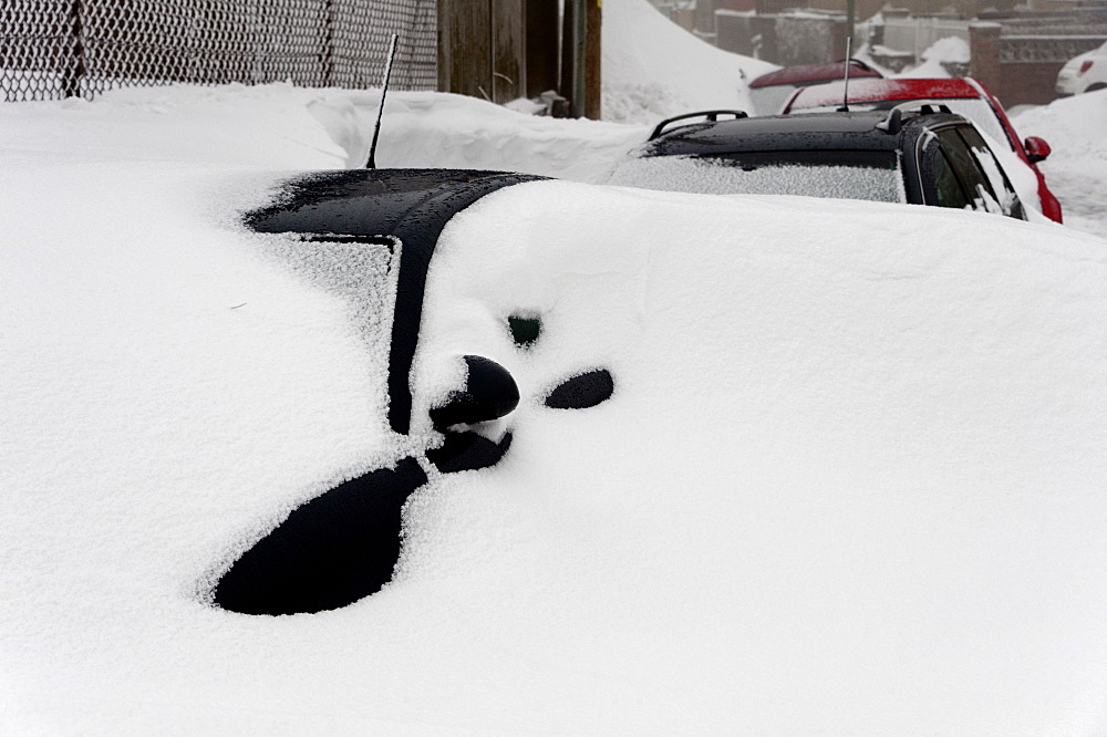 A blizzard hits the town of Brynmawr in Blaenau Gwent, Wales, United Kingdom, Europe