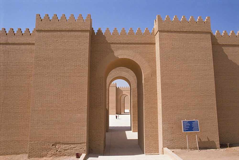 Reconstruction of Nebuchadnezzar's Palace at archaeological site, Babylon, Mesopotamia, Iraq, Middle East