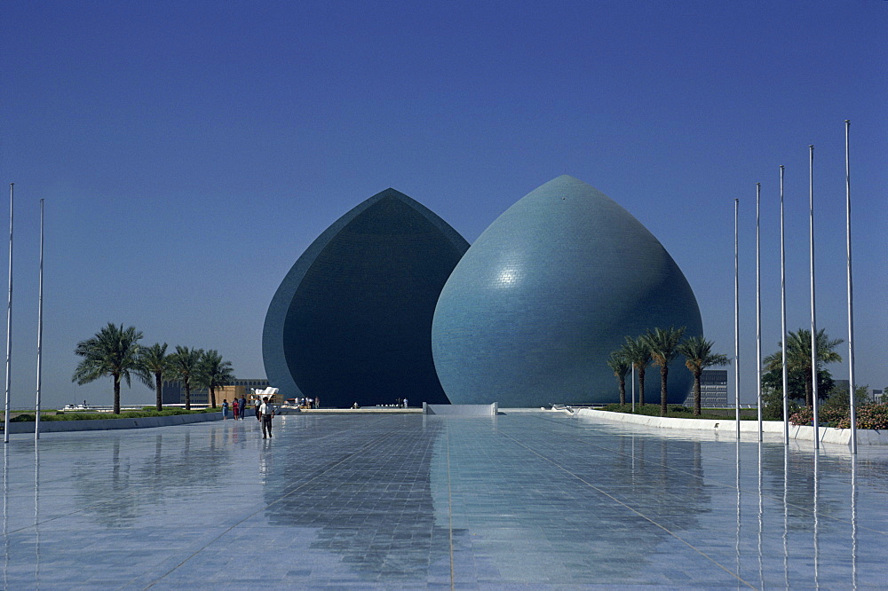 Blue structures, Martyrs Monument, Baghdad, Iraq, Middle East