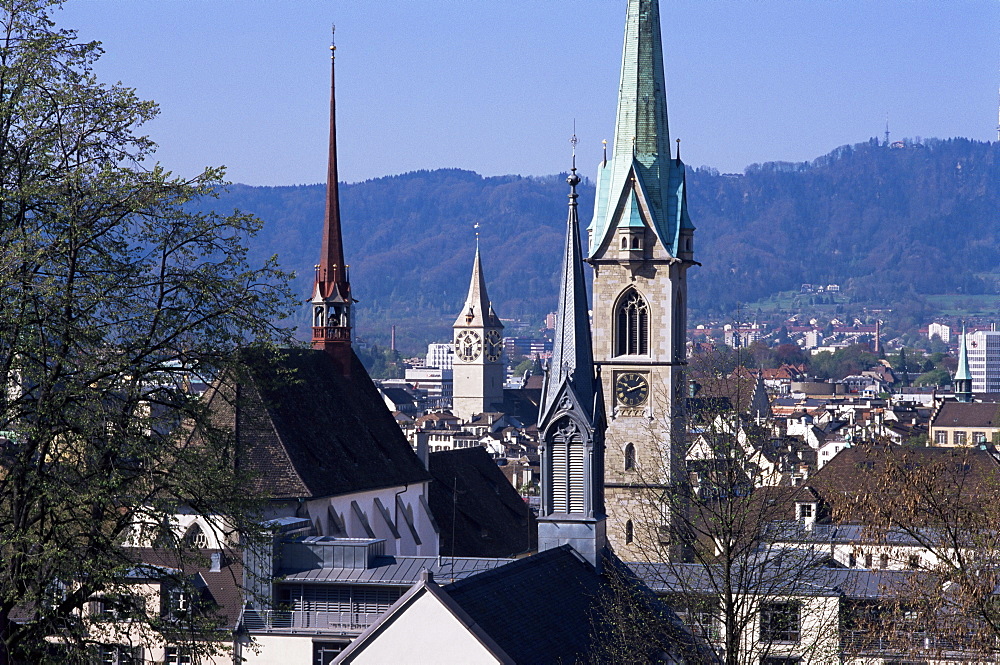 General view from University, Zurich, Switzerland, Europe