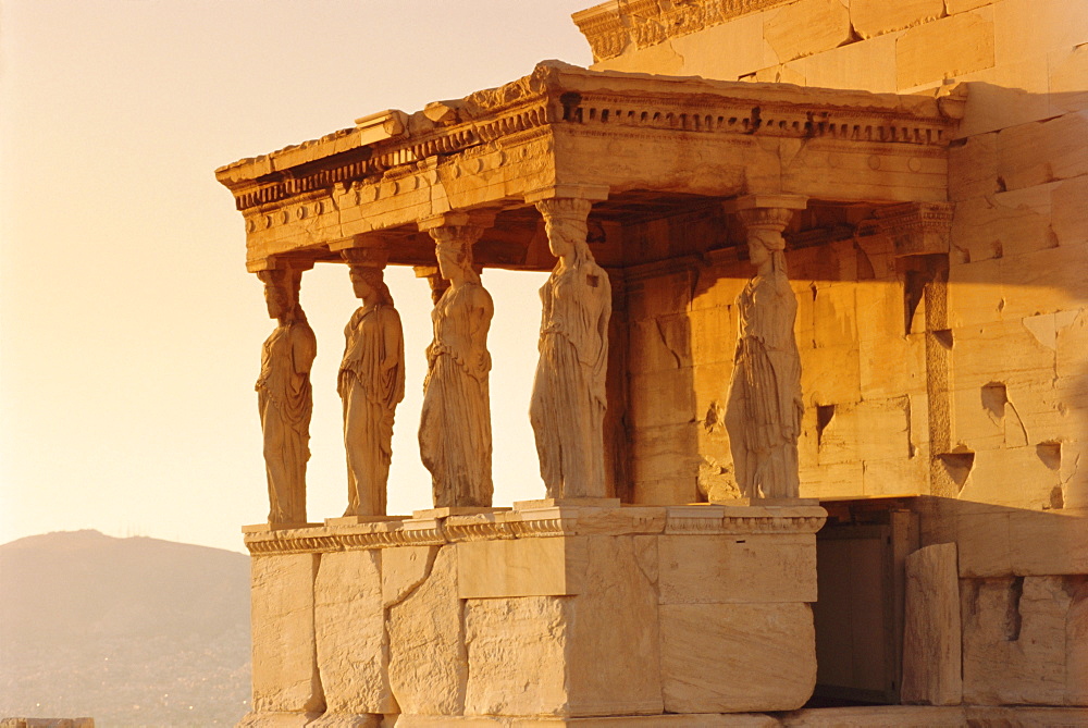 Caryatids Portico, figures of the Six Maidens, Erechtheion, Athens, Greece, Europe