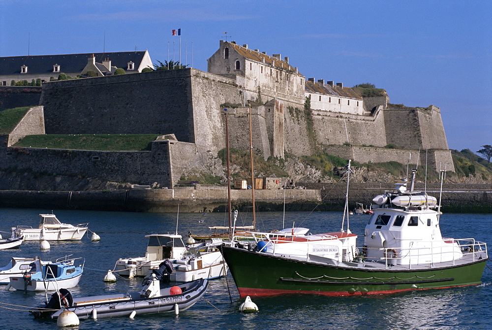 Harbour and citadel, Le Palais, Belle Ile en Mer, Britttany, France, Europe