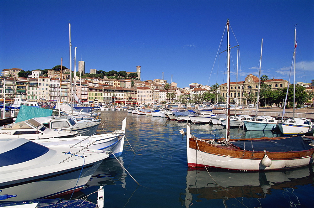 Le Suquet and harbour, Old Town, Cannes, Alpes Maritimes, Provence, Cote d'Azur, French Riviera, France, Mediterranean, Europe