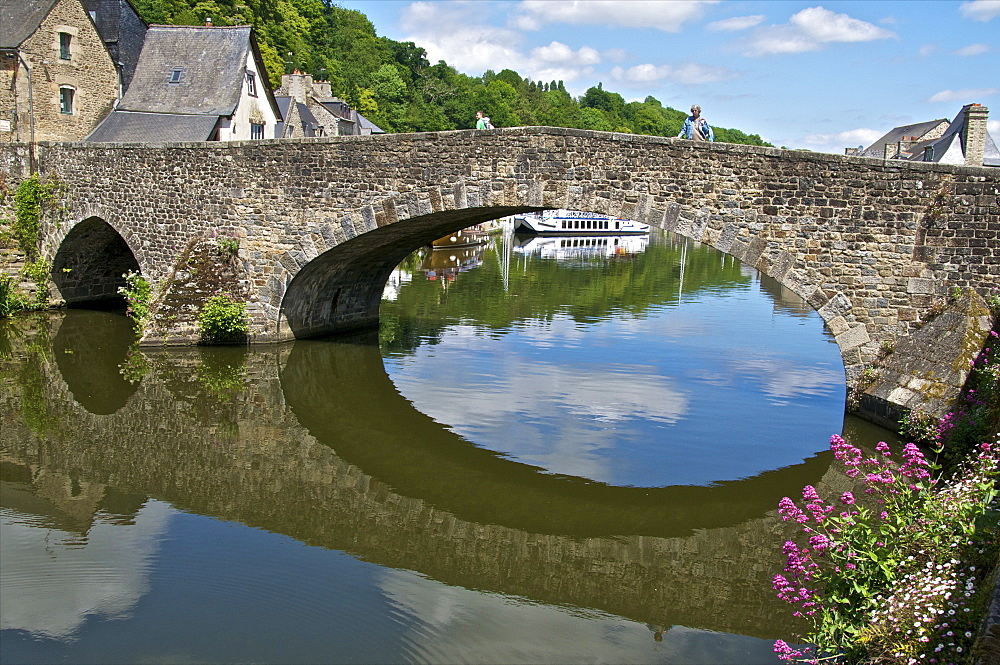 The Stone Bridge over River Rance, Dinan, Brittany, France, Europe 