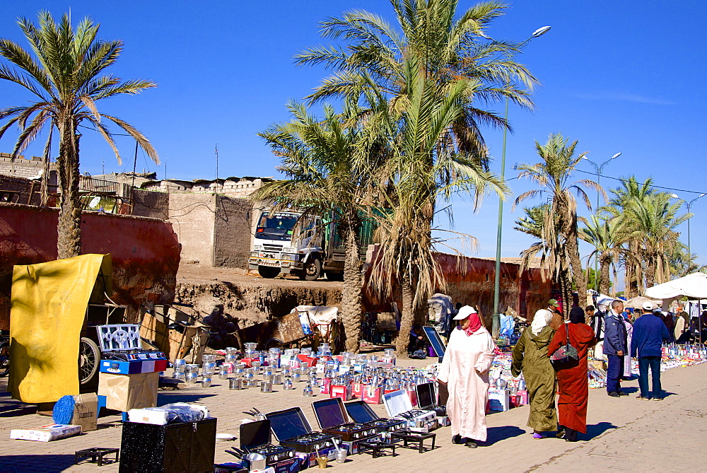 Commerce along the street of the Medina, Marrakech, Morocco, North Africa, Africa