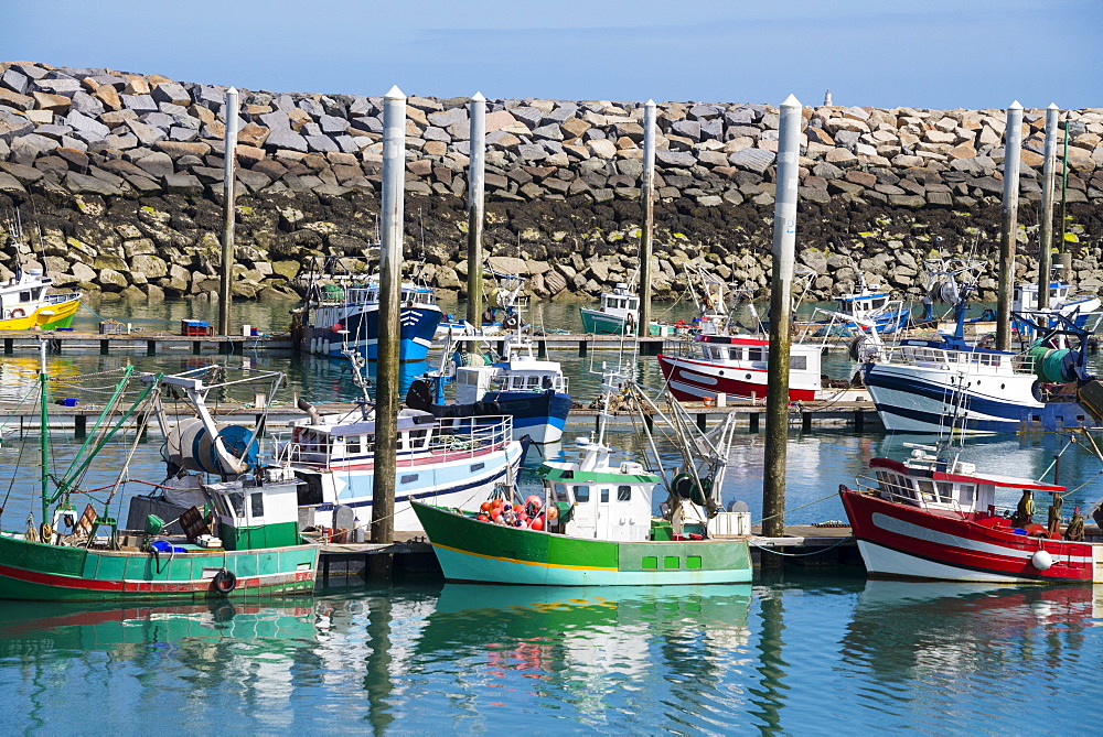 Harbour boats, Saint Quay Portrieux, Cotes d'Armor, Brittany, France, Europe