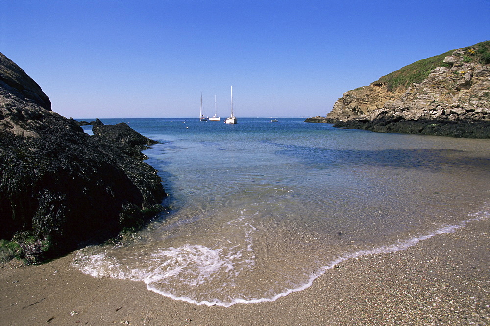 Melen harbour, Groix Island, off the coast of Brittany, France, Europe