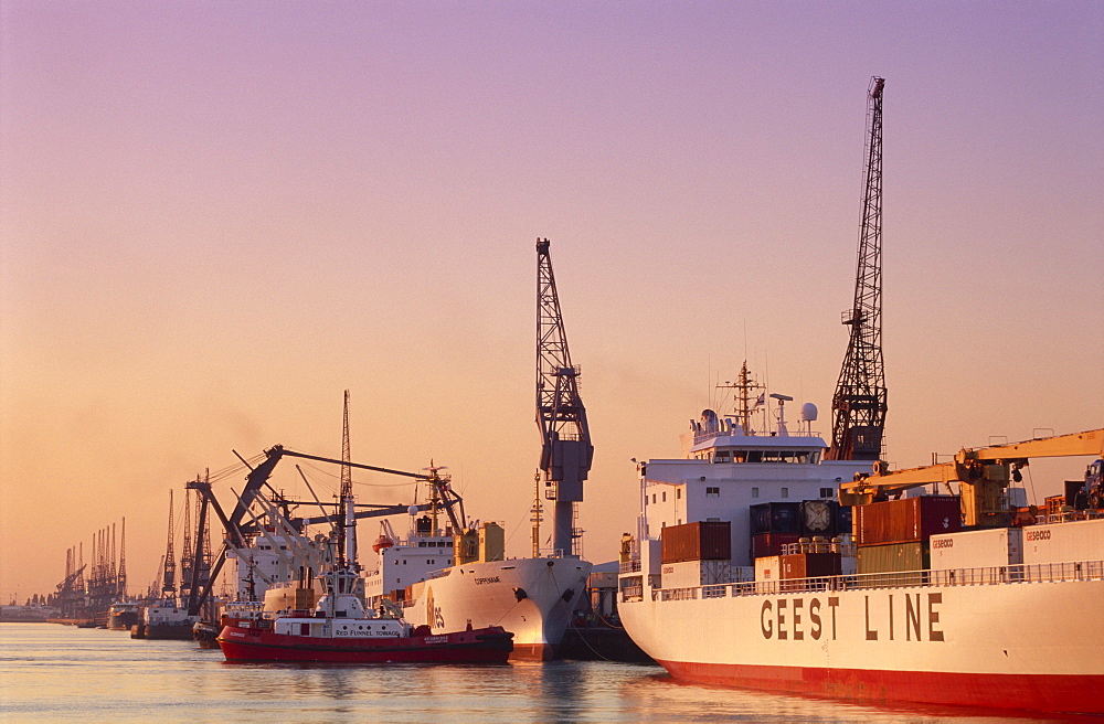 Container Ships, Southampton Docks, Hampshire, UK 