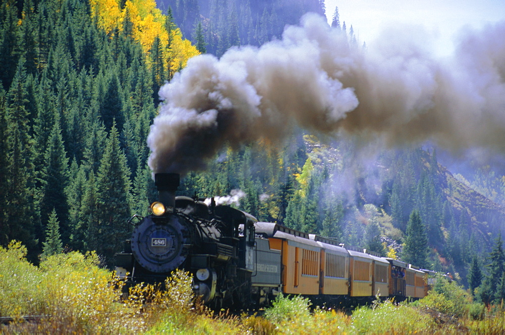 Steam train, Durango & Silverton Railroad, Silverton, Colorado, USA