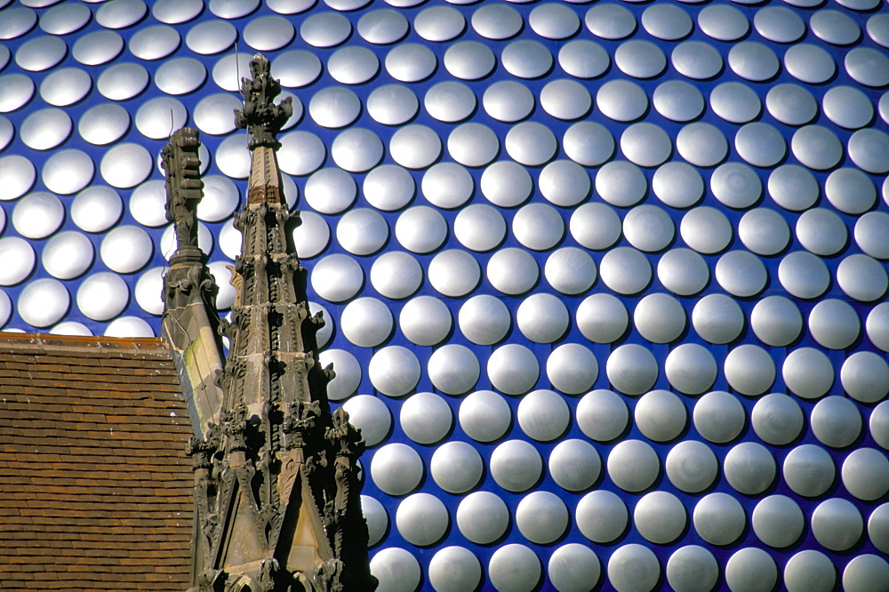 Selfridges building and St. Martin's church, Bullring, Birmingham, England, United Kingdom, Europe