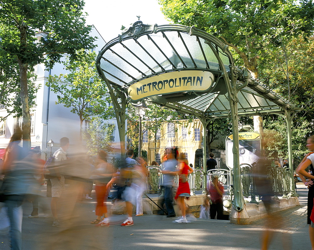 Entrance to the metro at Abbesses, Montmartre, Paris, France, Europe