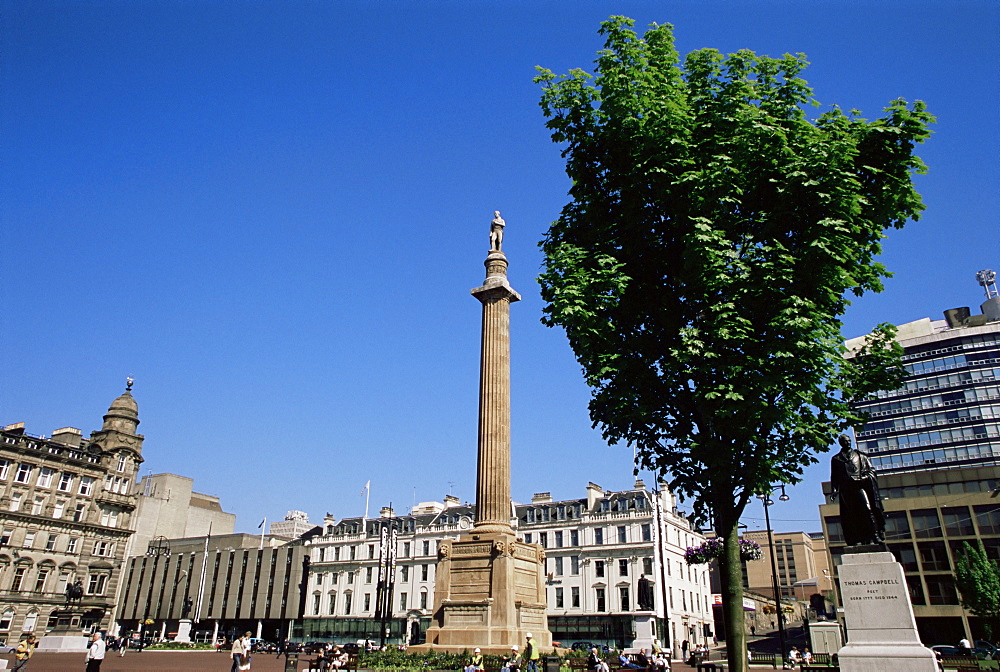 Sir Walter Scott column, George Square, Glasgow, Scotland, United Kingdom, Europe