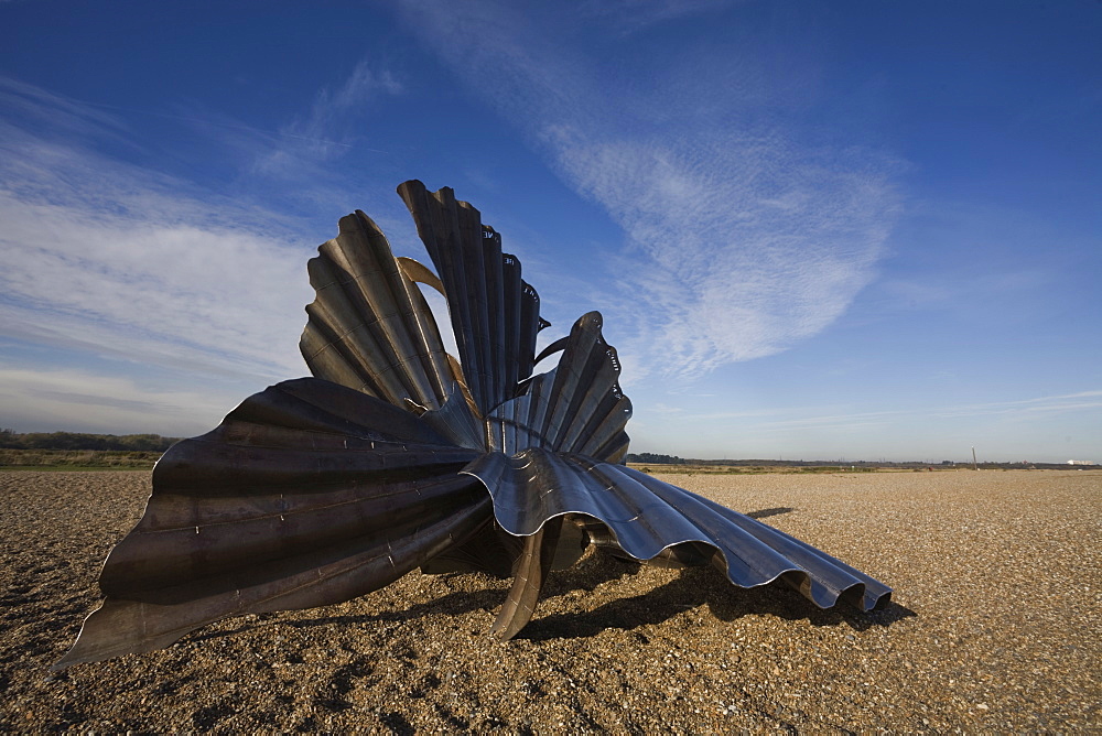 Scallop Sculpture by Maggi Hambling, Aldeburgh, Suffolk, England, United Kingdom, Europe