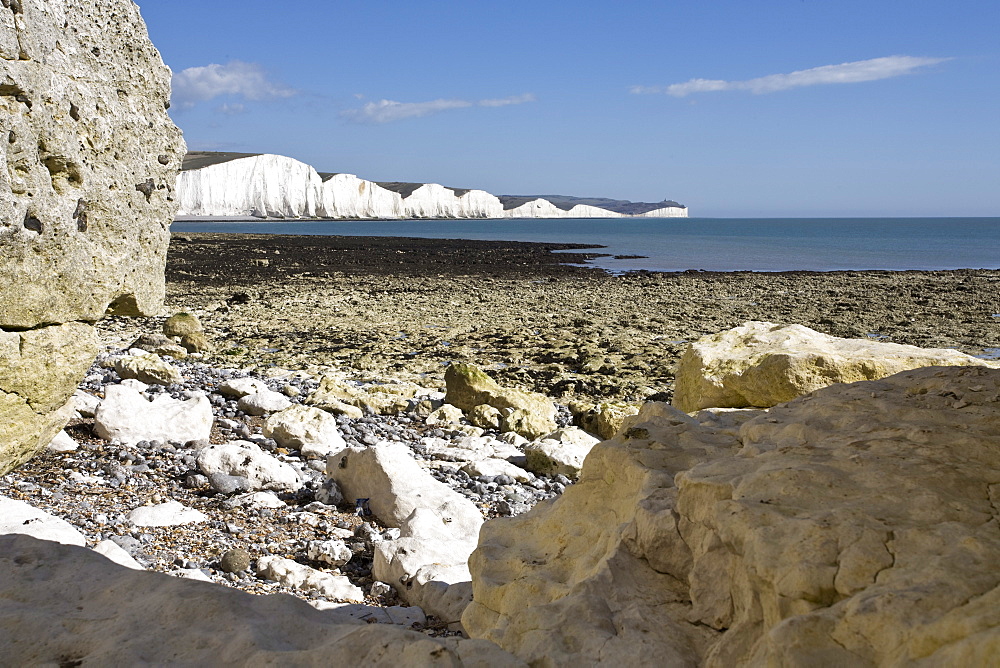 Coastline at Seven Sisters, Hope Cove, near Seaford, East Sussex, England, United Kingdom, Europe