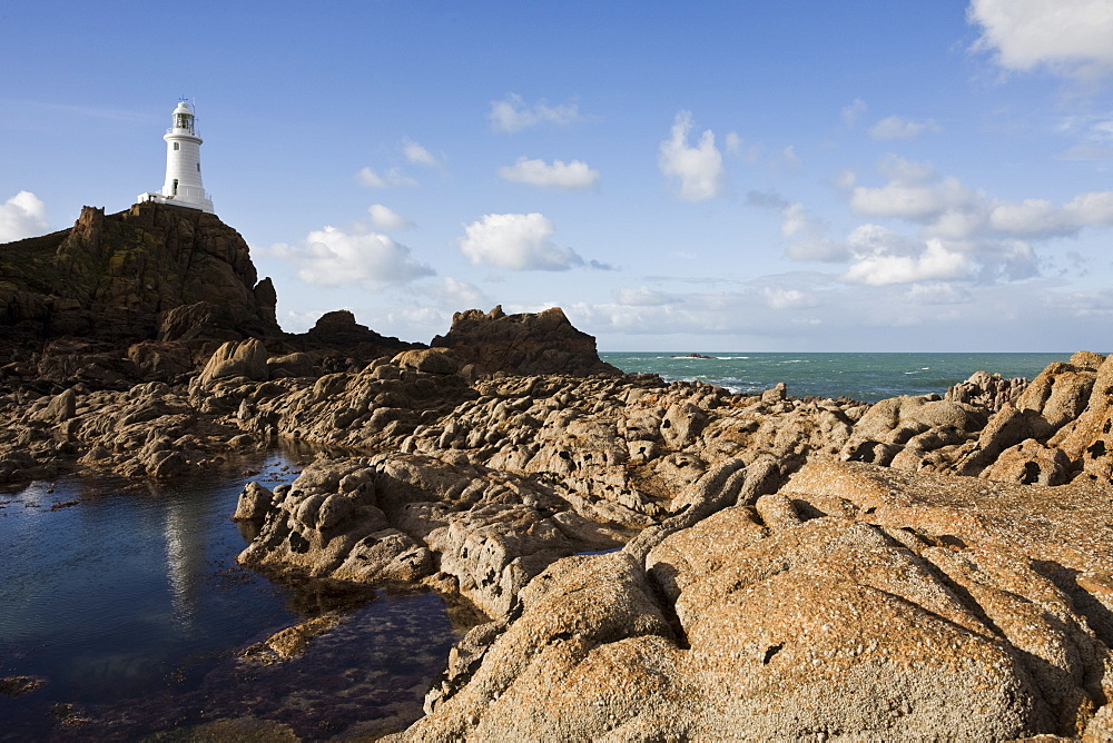 Lighthouse, La Corbiere, St. Brelade, Jersey, Channel Islands, United Kingdom, Europe