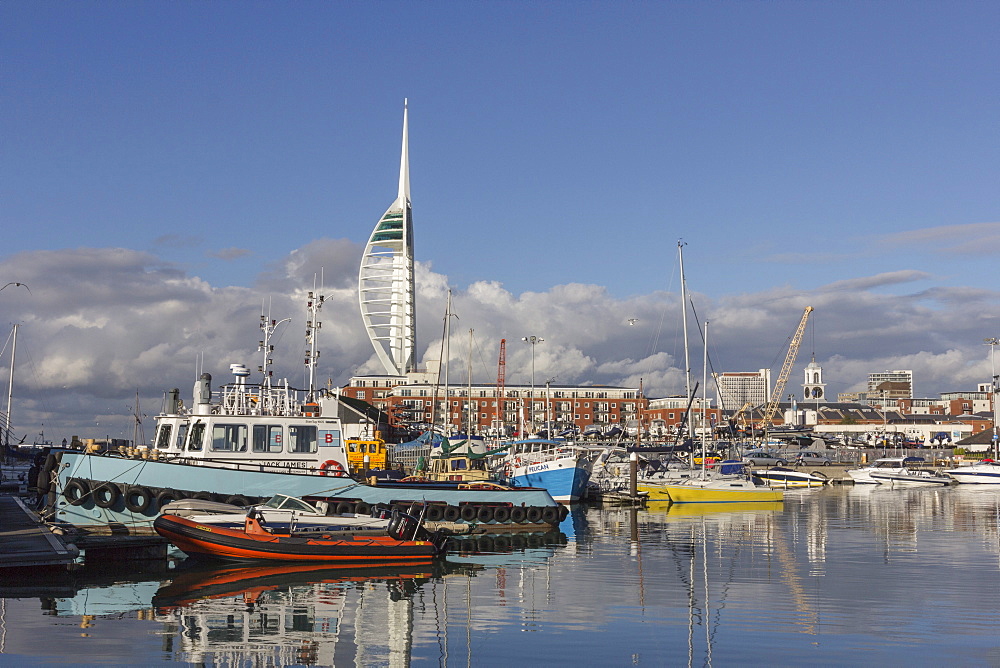 Spinnaker Tower and Camber Docks, Portsmouth, Hampshire, England, United Kingdom, Europe