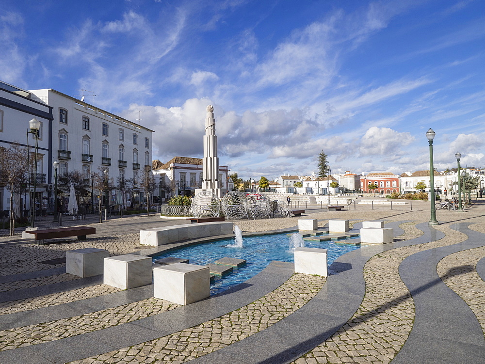 Square of the Republic, Tavira, Algarve, Portugal, Europe