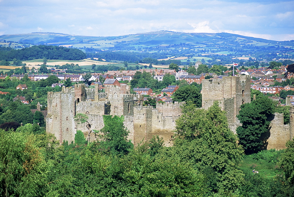 Ludlow Castle from Whitecliff, Shropshire, England, United Kingdom, Europe