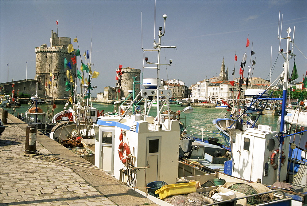 Fishing boats in the harbour, La Rochelle, Poitou Charentes, France, Europe