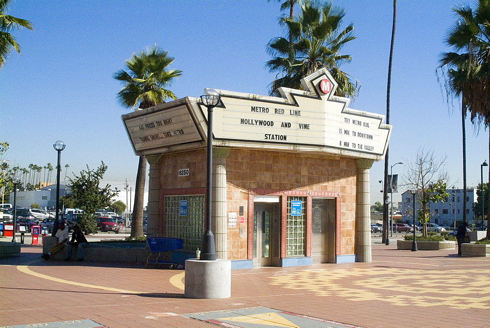 Hollywood and Vine Station, Metro (underground public transport system), Hollywood, Los Angeles, California, United States of America, North America