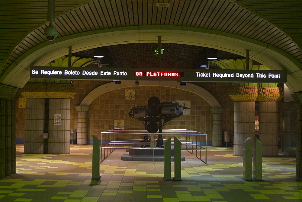 Hollywood and Vine Station, Metro (underground public transport system), Hollywood, Los Angeles, California, United States of America, North America